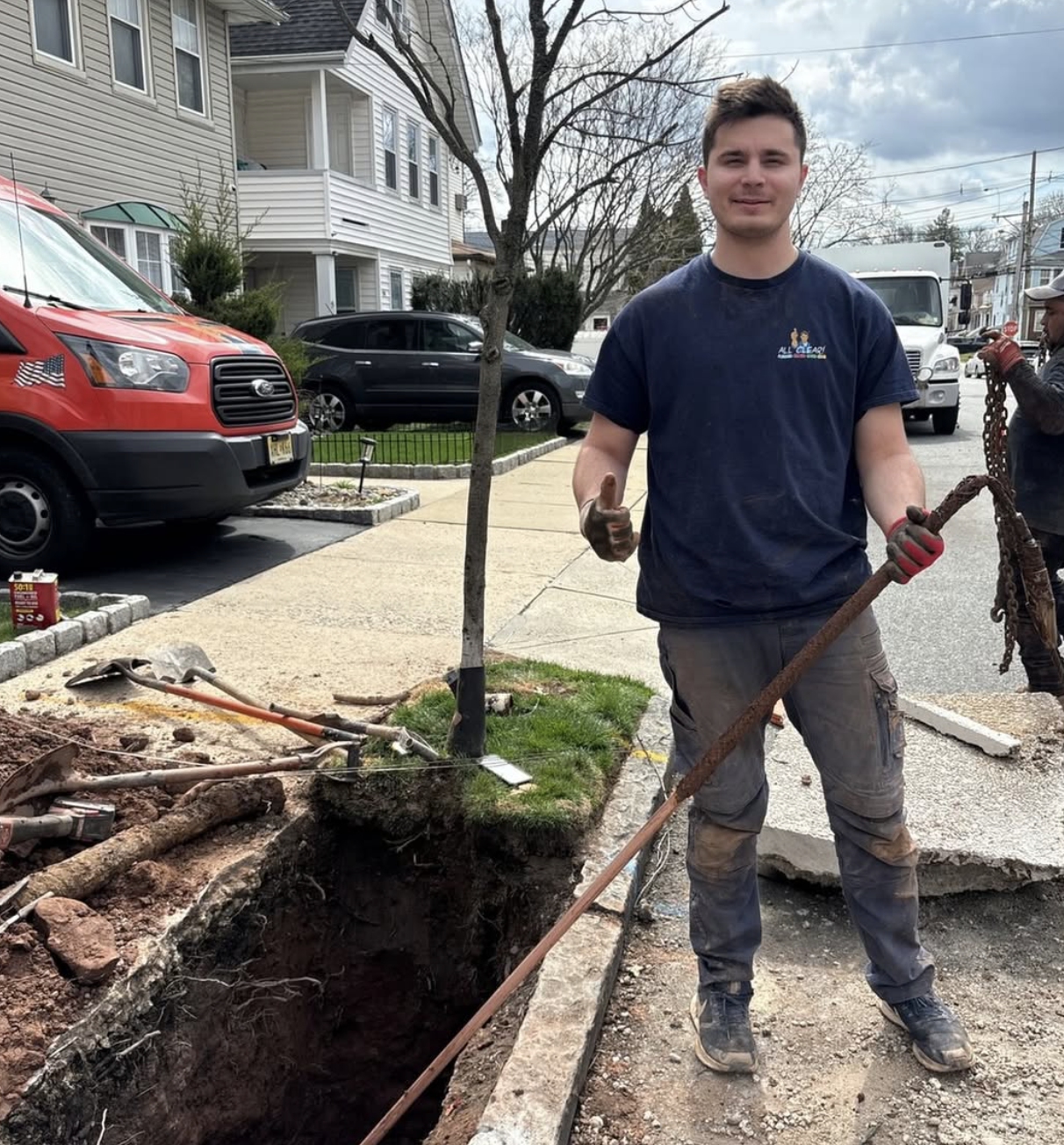 Plombier d'urgence sur une excavation de drain à Saint-Laurent